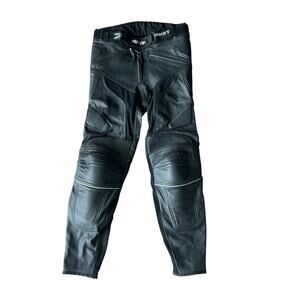 Joe Rocket Black Leather Armoured Motorcycle Riding Pants Mens 30
